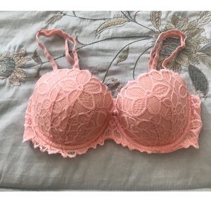 PINK Light Pink Lace Bra